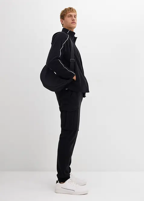 Värmande fleecejacka med sportiga detaljer, bonprix