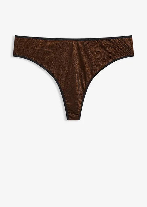 Maxistringtrosa i glittrande material, bonprix