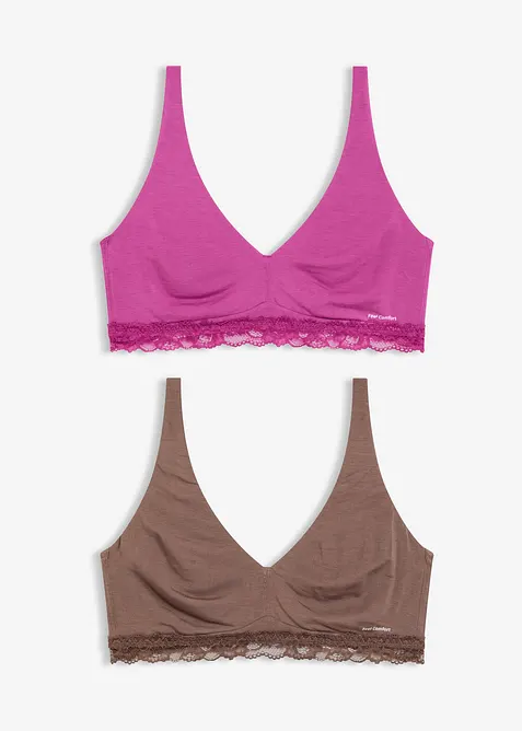 Feel Comfort-bralette av mjuk modal (2-pack), bonprix