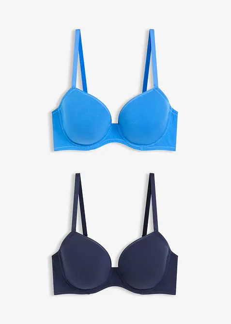 Formpressad BH med bygel och bomull (2-pack), bonprix