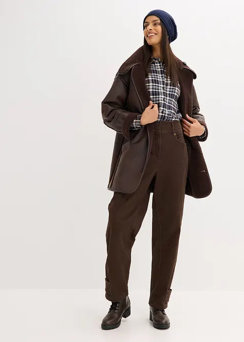 Twillbyxa med hög midja, bonprix