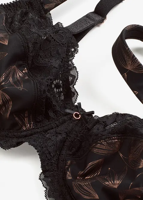 BH med bygel och skimrande mönster, bonprix