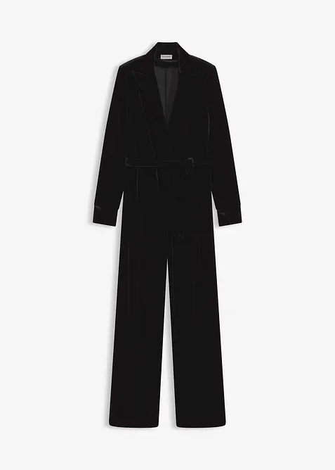 Jerseyjumpsuit i mjuk sammet, bonprix