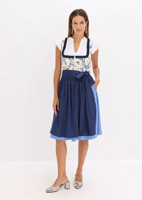Dirndl med broderat förkläde (2 delar), bonprix