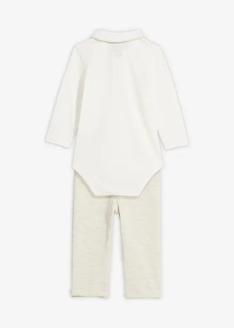 Body och byxa för bebisar (2 delar), ekologisk bomull, bonprix