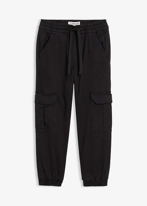 Jerseyfodrad cargobyxa i Regular Fit, bonprix