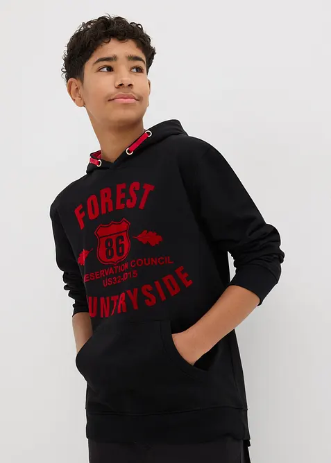 Sweatshirt med huva, bonprix