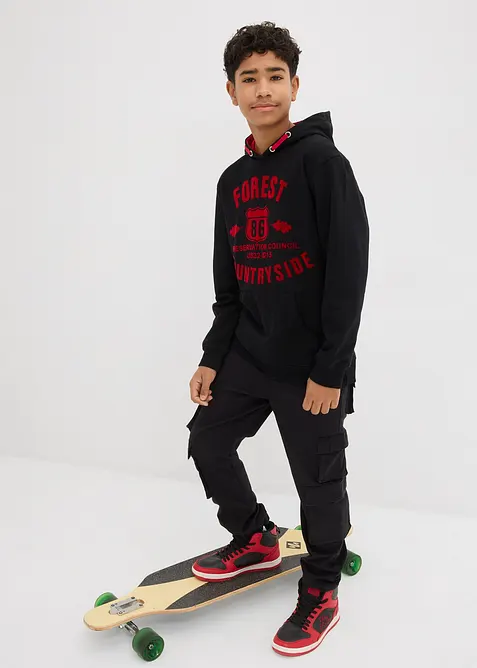 Sweatshirt med huva, bonprix