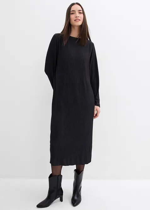 Midiklänning av strukturmaterial, bonprix