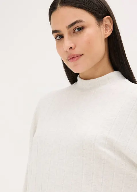 Ribbstickad byxa och topp i oversizemodell, bonprix