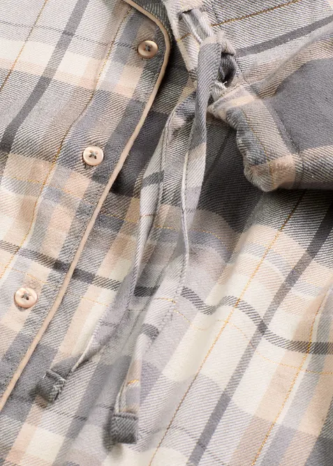 Flanellpyjamas med glittrigt garn och gåvopåse, bonprix