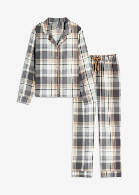 Flanellpyjamas med glittrigt garn och gåvopåse, bonprix