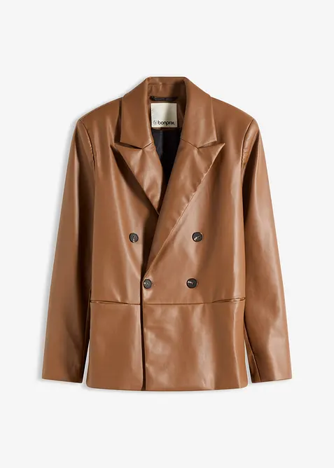 Oversizekavaj i skinnimitation, bonprix