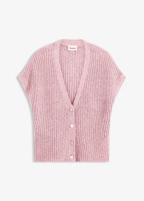 Stickad väst med dekorativa knappar, bonprix