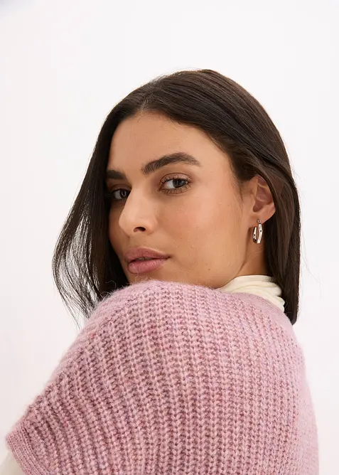 Stickad väst med dekorativa knappar, bonprix