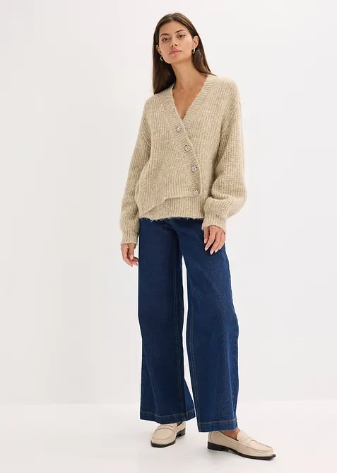 Cardigan med dekorativa knappar, bonprix