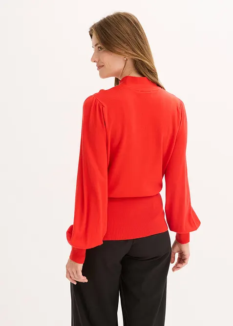 Finstickad tröja i viskosmix, bonprix