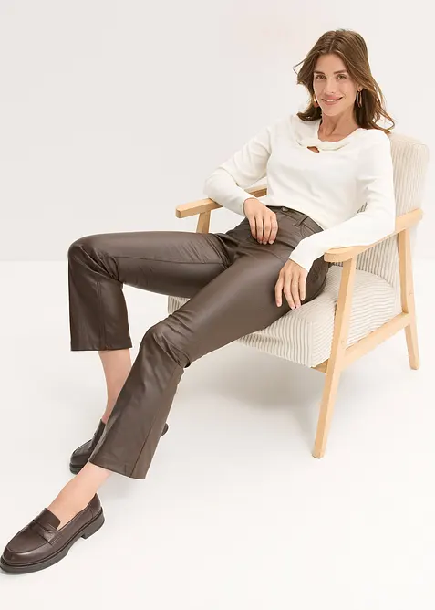 Ribbstickad topp, bonprix