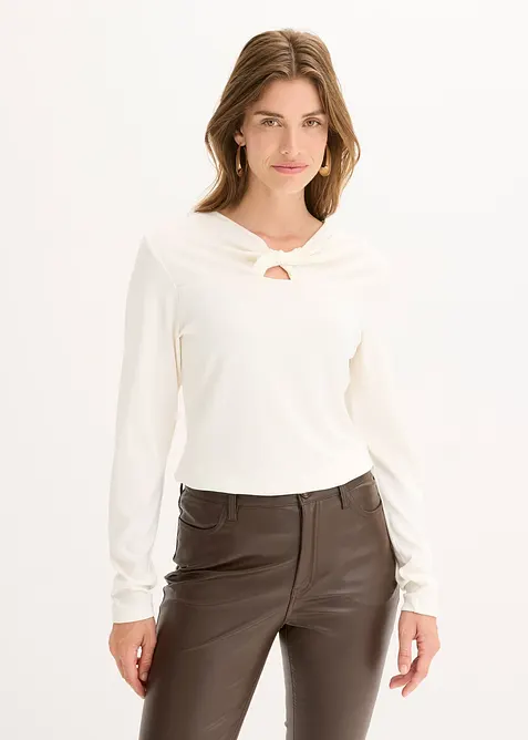 Ribbstickad topp, bonprix