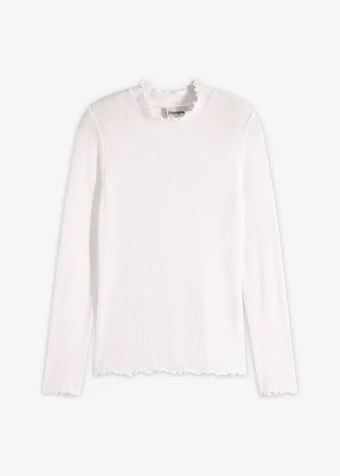 Ribbstickad topp i viskosmix, bonprix