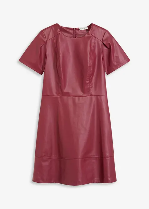 Klänning i skinnimitation, bonprix