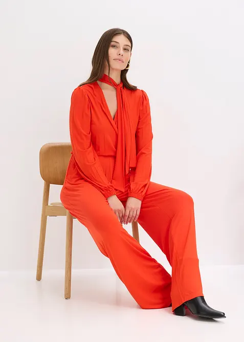 Jumpsuit i följsam viskosmix, bonprix
