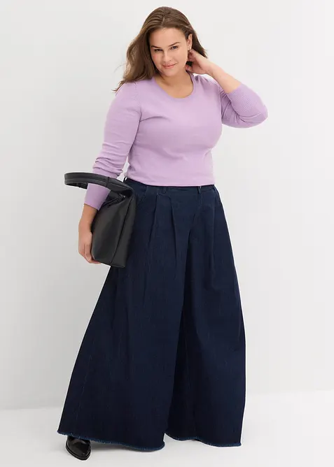 Finstickad baströja med återvunnen bomull, bonprix