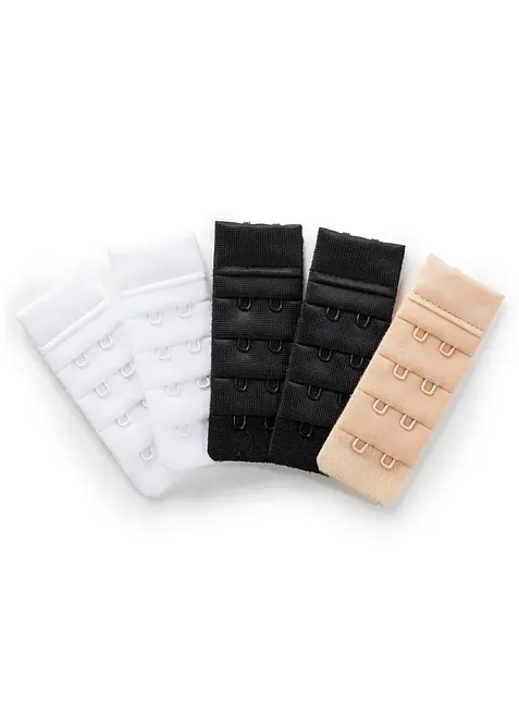 BH-bandsförlängare (5-pack), med 2 hakar och hyskor, bonprix