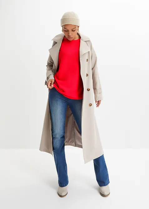 Ribbstickad oversizetröja i viskosmix, bonprix