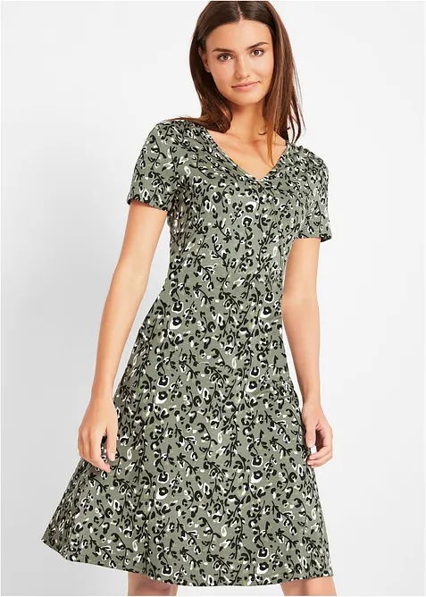 Trikåklänning av viskosmix med mjukt fall, bonprix