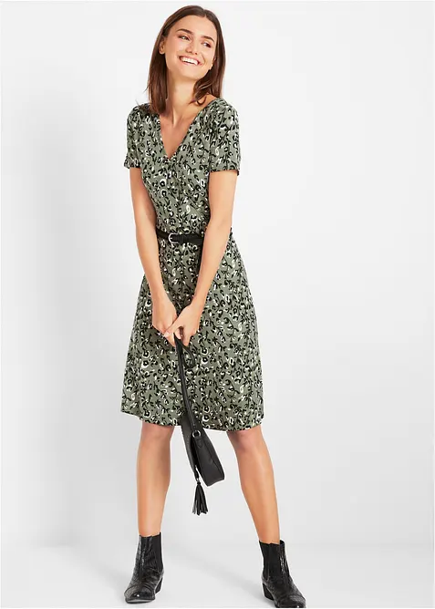 Trikåklänning av viskosmix med mjukt fall, bonprix