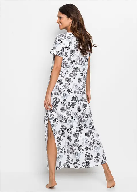 Långt nattlinne av ekologisk bomull, bonprix