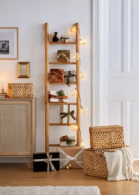 LED-ljusslinga med 8 bollar med torkade blommor, bonprix