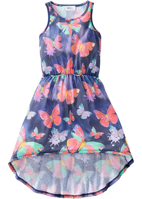 Jerseyklänning med längre bakstycke för barn, bonprix