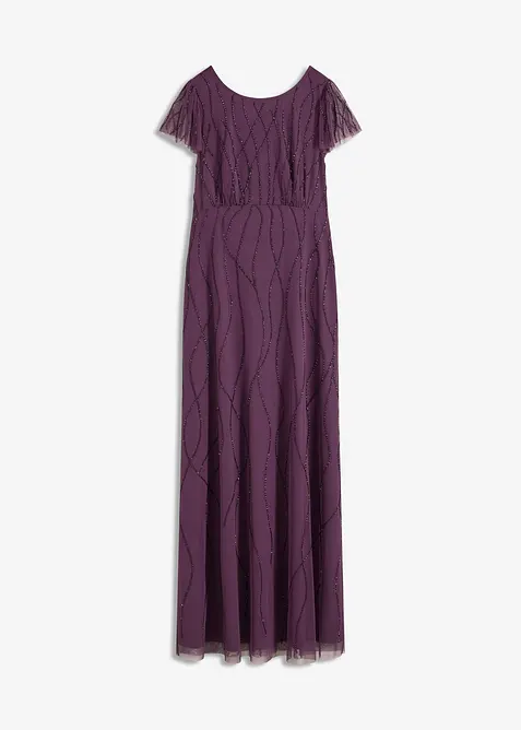 Maxiklänning i utsökt tyll med pärlbroderi, bonprix