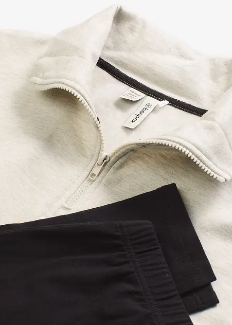 Hemmakläder i sweatshirtmaterial med leggings, bonprix