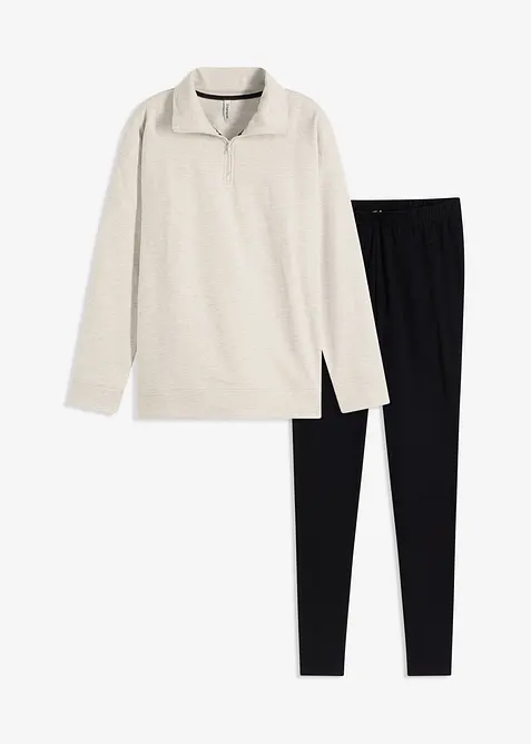 Hemmakläder i sweatshirtmaterial med leggings, bonprix