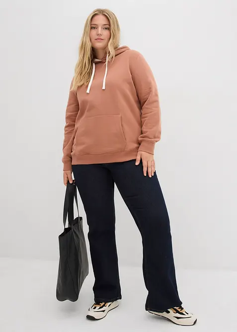 Sweatshirt med luva i ren ekologisk bomull, bonprix