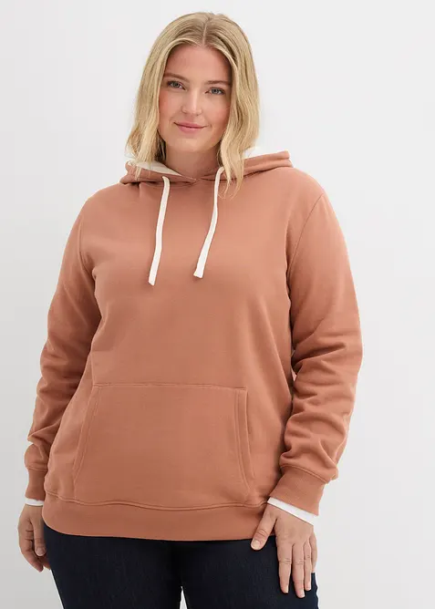 Sweatshirt med luva i ren ekologisk bomull, bonprix
