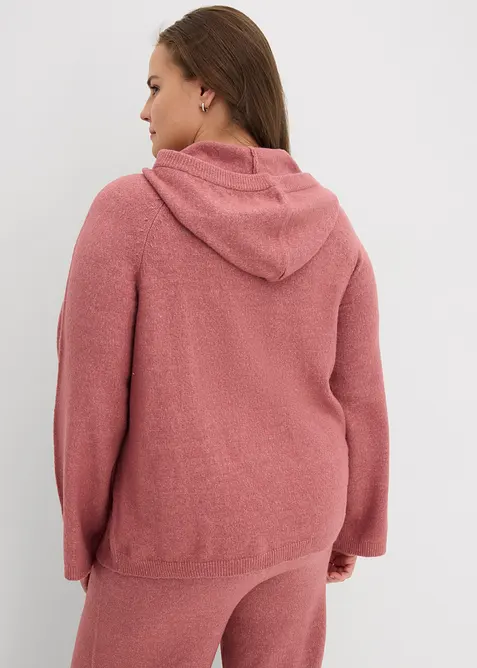 Finstickad tr&ouml;ja med huva, bonprix