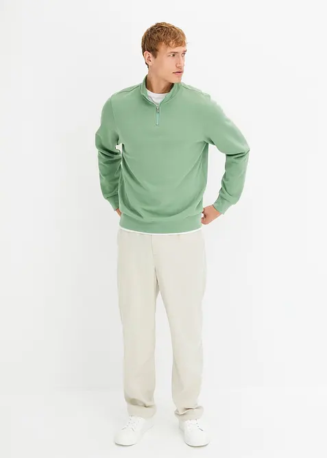 Sweatshirt med krage och kort dragkedja, bonprix