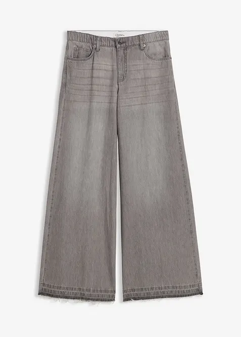 Wide Leg Jeans Mid Waist, med bekväm midja, bonprix
