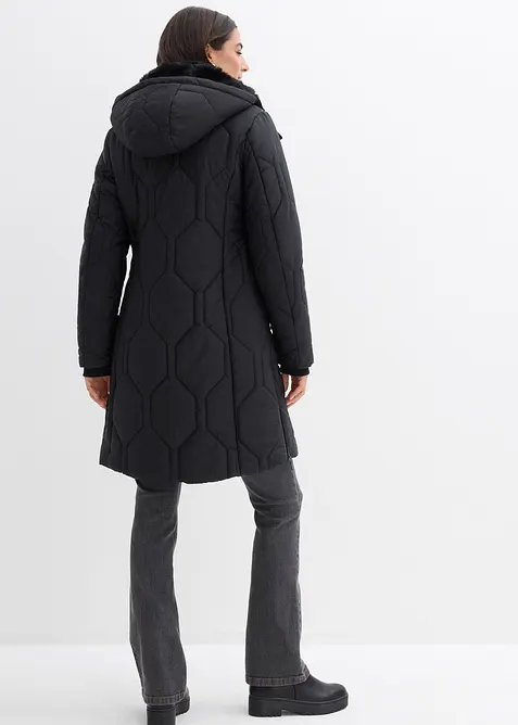 Kort kappa med diamantmönstrad kviltning och dragkedjor i sidan, bonprix