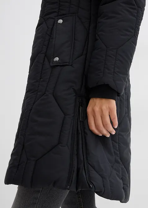 Kort kappa med diamantmönstrad kviltning och dragkedjor i sidan, bonprix