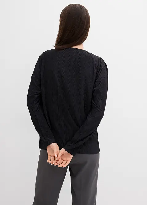 Långärmad topp med struktureffekter, bonprix