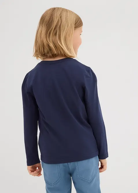 Långärmad tröja med ekologisk bomull för barn (3-pack), bonprix