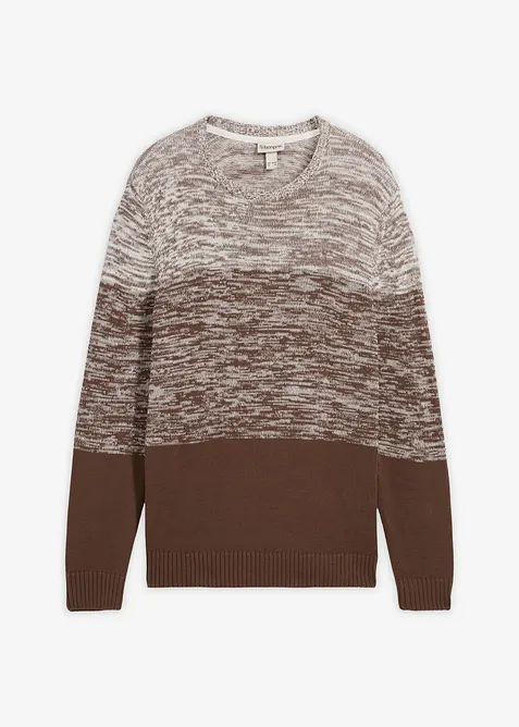 Finstickad tröja med bekvämt snitt och mjuk bomull, bonprix