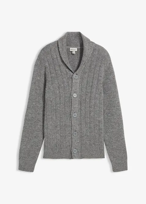 Cardigan med ribbstickat mösnter, bonprix