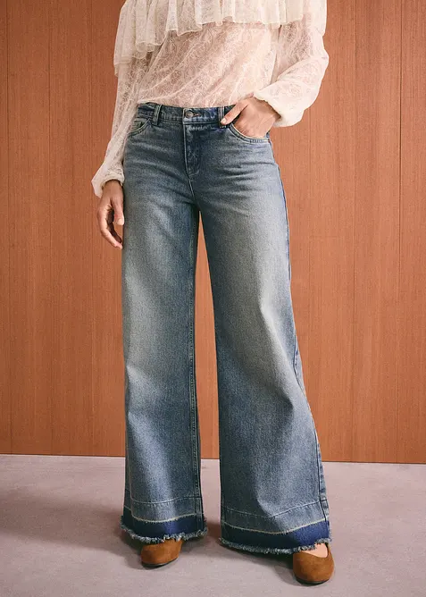 Wide Leg Jeans Mid Waist, bonprix
