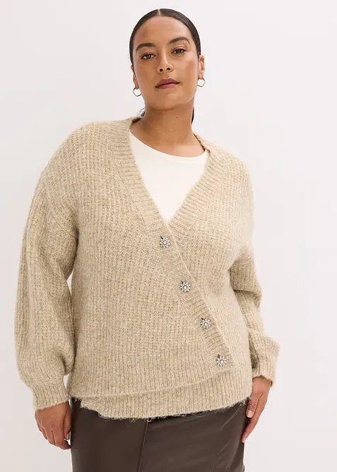 Cardigan med dekorativa knappar, bonprix
